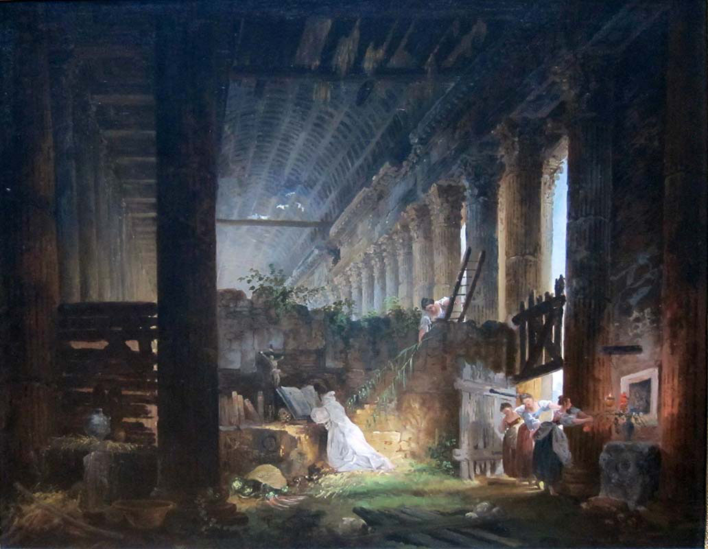 A Hermit Praying in the Ruins of a Roman Temple